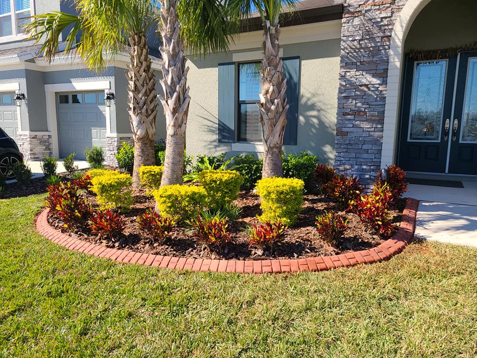 Commercial property grounds with designed plantings in Wesley Chapel, FL